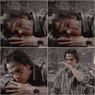 💦 Sam Winchester Supernatural Sam Winchester, Supernatural, TV Show, Jared Padalecki, Sad, Collage telegram sticker