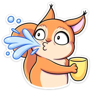 ☕️ Eichhörnchen, Tier, süß, Cartoon, Sticker, animiert telegram sticker