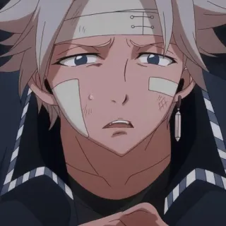 🤍 Anime, Manga, Personaggio, Triste, Ferito, Fascia, Personaggio anime telegram sticker