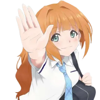 ✋ Аниме, Девушка, Студентка, Школьная форма, Милая, Мультфильм telegram sticker