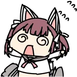 😵 anime, cat ears, cartoon, confused, exhausted, dizzy telegram sticker
