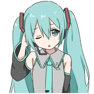 😕 Hatsune Miku Anime, Mangá, Vocaloid, Hatsune Miku, Fofo, Garota whatsapp sticker