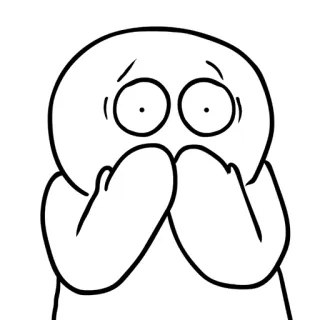 👀 cartoon, emotion, scared, shocked, anxious, nervous telegram sticker