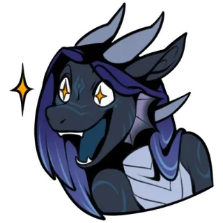 🤩 dragon, cartoon, fantasy, sparkle, happy, portrait telegram sticker