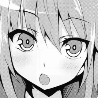 😮 Anime, Manga, Mignon, Fille, Expression telegram sticker