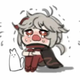 😭 Kazuha Genshin Impact Kazuha, Genshin Impact, pleurs, animé, personnage telegram sticker
