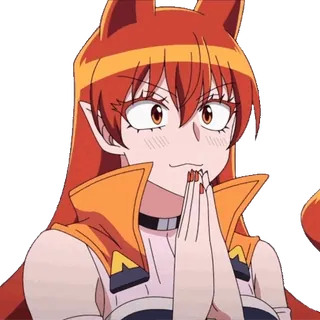 ๐ anime, ragazza, sorridente, capelli arancioni, felice, carina telegram sticker