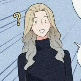 🤨 kobieta, pytanie, kreskówka, blond włosy telegram sticker