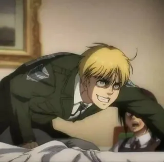 ‼️ Armin Arlert Attack on Titan Anime, L'Attaque des Titans, Armin Arlelt, Militaire, Bataillon d'exploration telegram sticker