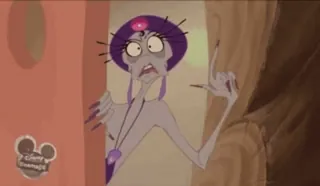 🤔 Yzma The Emperor's New Groove Yzma, Disney, méchant, Kuzco l'empereur mégalo, dessin animé telegram sticker