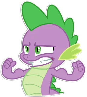 💪 Spike My Little Pony My Little Pony, Spike, cartoon, animated, funny, cute telegram sticker