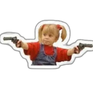 🔫 criança, armas, pistolas, Mary-Kate Olsen, Ashley Olsen telegram sticker