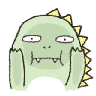 😨 dinosaurio, dibujos animados, reptil, lindo, animal, personaje, monstruo telegram sticker