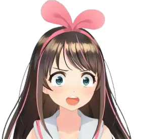 😳 Kizuna AI Anime, Youtuber virtual, Kizuna Ai, Desenho animado, Fofo, Adesivo whatsapp sticker
