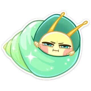 😡 siput, imut, kartun, kawaii, cangkang, karakter whatsapp sticker