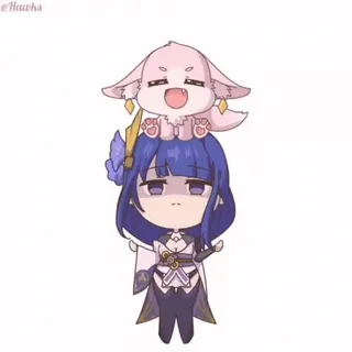 😐 Raiden Shogun Genshin Impact 雷電将軍, 原神, ゲーム, アニメ, 可愛い, キャラクター telegram sticker