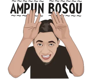 😹 AMPUN BOSQU Hoạt hình, Đàn ông, Bàn tay, Hài hước, Meme, Văn bản telegram sticker
