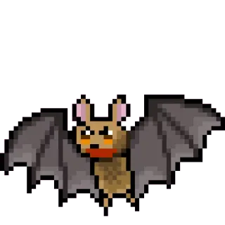 😈 bat, pixel art, cartoon, animal, cute, spooky whatsapp sticker
