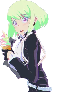 😳 anime, girl, ice cream, cute, cartoon telegram sticker