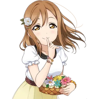 🙊 anime girl, flowers, cartoon, cute, character, illustration telegram sticker