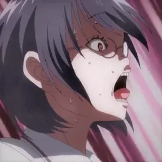 🎲 anime, geschrokken, vrouw, schreeuwend, horror telegram sticker