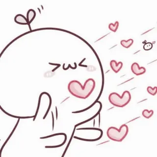 💗 >ω< hati, cinta, imut, ciuman, emoji, kawaii telegram sticker