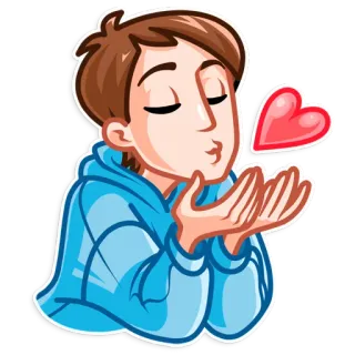 😘 Cartoon, Herz, Kuss, Luftkuss, Liebe, Zuneigung telegram sticker