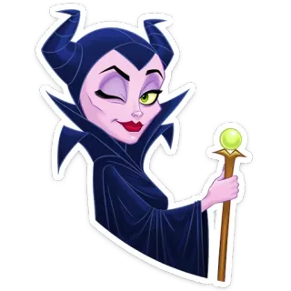 😉 Maleficent Sleeping Beauty มาเลฟิเซนต์, ตัวร้าย, ดิสนีย์, เวทมนตร์, คทา telegram sticker