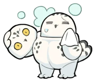 🎃 hibou, animal, oiseau, dessin animé, mignon, épuisé, transpiration telegram sticker
