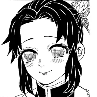 🌟 Shinobu Kocho Demon Slayer 动漫, 鬼灭之刃, 蝴蝶忍, 漫画, 可爱, 微笑 telegram sticker