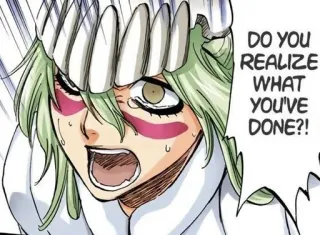 👼 DO YOU REALIZE WHAT YOU'VE DONE?! Anime, Manga, Domanda, Scioccato, Esclamazione, Fumetto whatsapp sticker