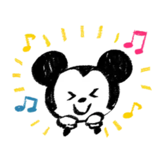 🎵 musica, cartoni animati, allegro, felice, note, carino whatsapp sticker