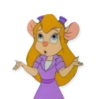 💁 Gadget Hackwrench Chip 'n Dale Rescue Rangers Gadget, Rescue Rangers, mouse, cartoon character, Disney telegram sticker