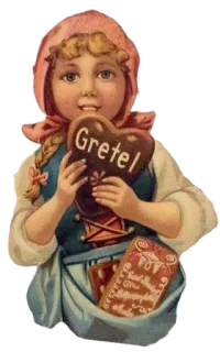 🍩 Gretel vintage, ragazza, biscotto, cibo, pan di zenzero whatsapp sticker