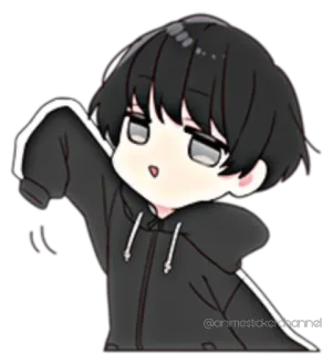 😁 anime, boy, cartoon, hoodie, kawaii whatsapp sticker
