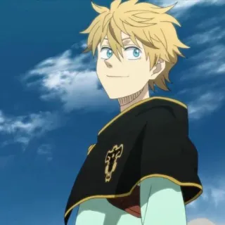 👑 Luck Voltia Black Clover Anime, Manga, Luck Voltia, Black Clover, Personaje, Sonriendo, Pelo rubio telegram sticker
