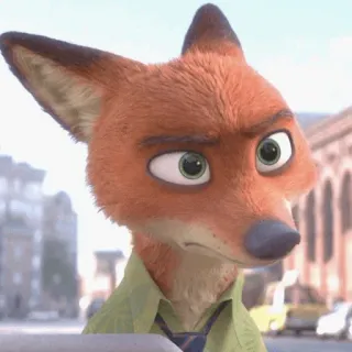 🦊 Nick Wilde Zootopia fox, zootopia, disney, animated, character telegram sticker