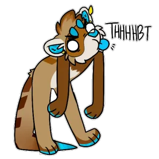 👅 THAHHHBT animal, dessin animé, idiot, personnage, poilu, mignon whatsapp sticker