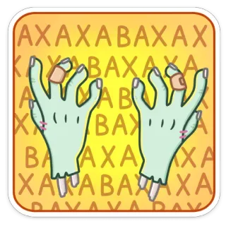 😡 AXAXABAX Manos de zombi, Dibujos animados, Halloween, Monstruo, Puntos, Vendajes telegram sticker