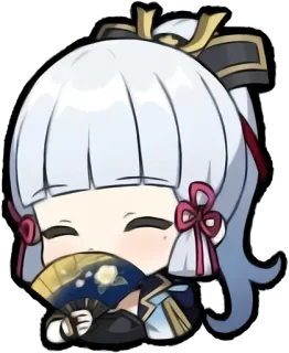 😊 Ayaka Genshin Impact อนิเมะ, วิดีโอเกม, จิบิ, เก็นชินอิมแพ็กต์, อายากะ telegram sticker