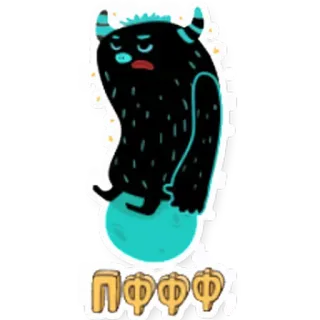 😒 ПФФФ Monstro, Fofo, Desenho animado, Ilustração, Adesivo whatsapp sticker