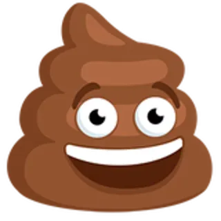 💩 Emoji, Kupa, Górka kupy, Brązowy, Uśmiech, Kreskówka, Śmieszne, Internet telegram sticker