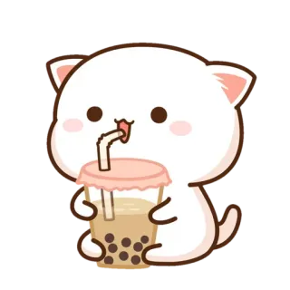 ✨ mèo, trà sữa trân châu, dễ thương, kawaii, đồ uống, boba telegram sticker