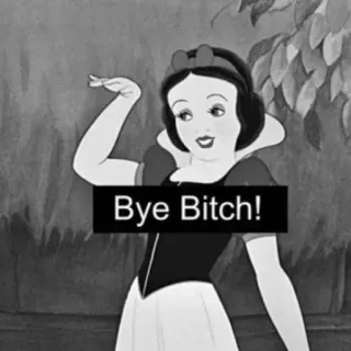 💜 Snow White Bye Bitch! 백설공주, 디즈니, 잘 가, 빈정거림, 만화, 불쾌한 telegram sticker