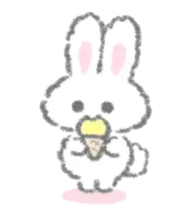 🍴 lapin, lapinou, glace, mignon, kawaii, animal telegram sticker