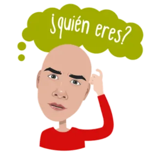 🤷‍♂ ¿quién eres? pergunta, pensando, quem é você, pessoa, desenho animado telegram sticker