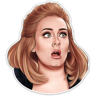 😱 Adele Адель, певица, знаменитость, женщина, портрет, в шоке, поп-звезда, артист telegram sticker
