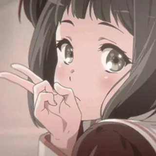 😕 Anime, Cô gái, Dấu hiệu hòa bình, Dễ thương, Hoạt hình telegram sticker
