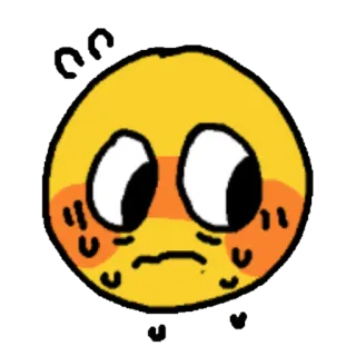 😟 Emoji, Rosto, Fofo, Nervoso, Amarelo, Rubor telegram sticker
