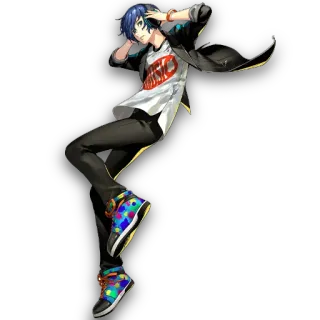 🎉 MUSIC Anime, Dansen, Koptelefoon, Zwarte jas, Muziek telegram sticker